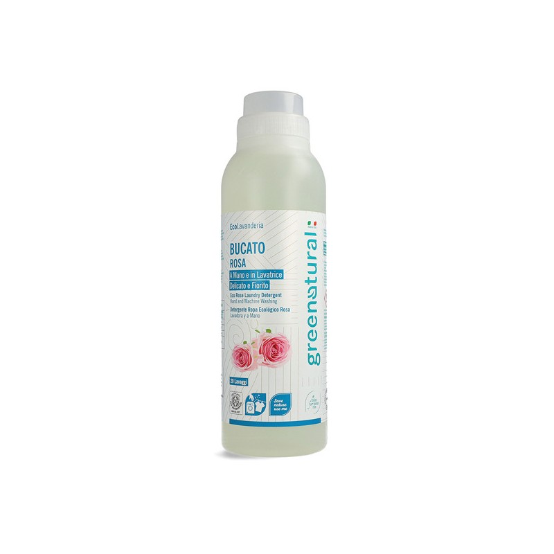 DETERSIVO BIANCHERIA E LAVATRICE ROSA 1 LT ECOLOGICO GREENNATURAL-PULIZIA ECOLOGICA-HOSTENATURA