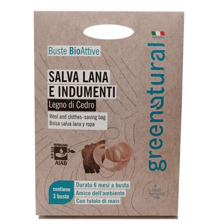 BOLSA PERFUMADA BIOACTIVA ANTIPOLILLAS MADERA DE CEDRO ECOLOGICO GREENNATURAL