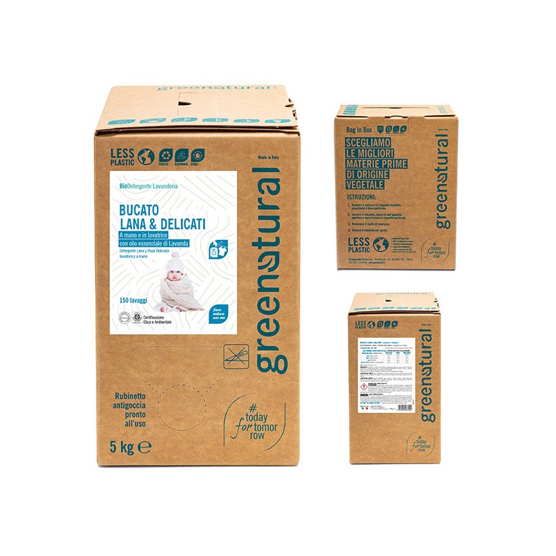 DETERGENT ROBA MÀ I RENTADORA LLANA I DELICATS 5KG ECOLÒGIC BAG IN BOX GREENNATURAL-NETEJA ECOLÒGICA-HOSTENATURA