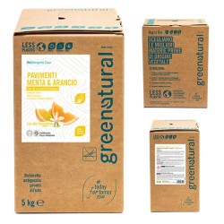 DETERXENTE PARA PISOS LARANXA E MENTA BOLSA ECOLÓXICA EN CAIXA GREENNATURAL 5KG