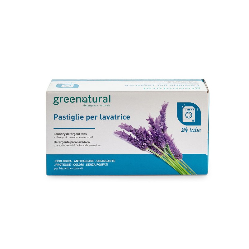 GREENTABS 24 pcs CAPSULES DE MACHINE À LAVER À LA LAVANDE ÉCOLOGIQUE GREENNATURAL-NETTOYAGE ÉCOLOGIQUE-HOSTENATURA