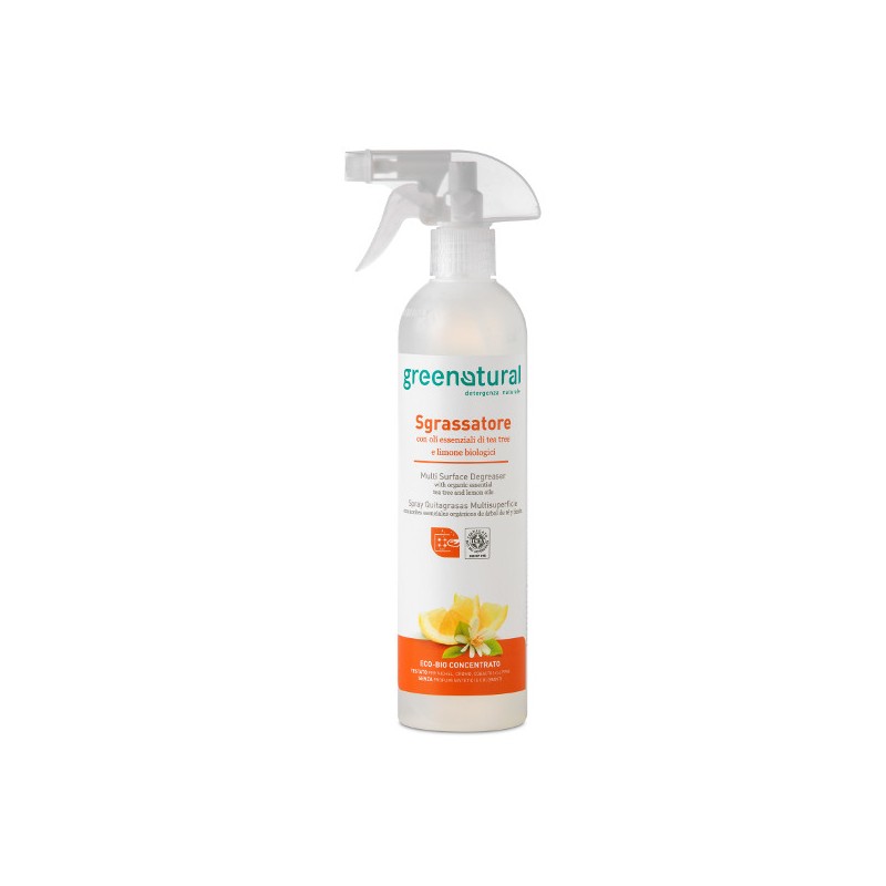 GREENNATURAL ECO-FRIENDLY SANITIZING GREASE REMOVER SPRAY 500 ML-ECOLOGICAL CLEANING-HOSTENATURA