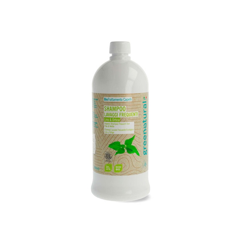 CHAMPÚ DE LINO E ORTIGA LAVADO FRECUENTE 1 LITRO ECOLÓXICO GREENATURAL-CHAMPÚS NATURAIS-HOSTENATURA