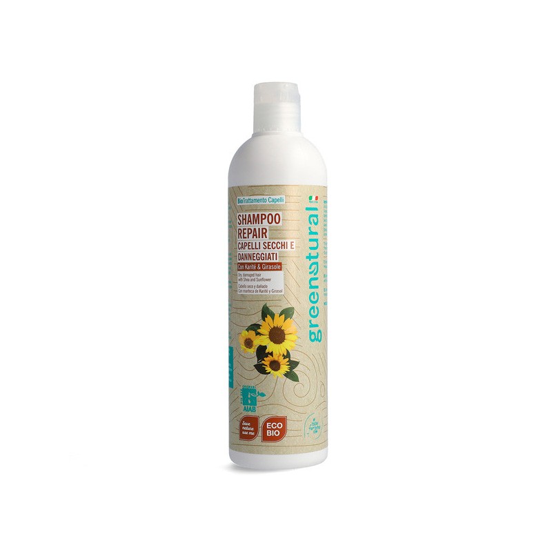 CHAMPU REPAIR REPARADOR PER A CABELLS DANYATS 400 ml ECOLÒGIC GREENATURAL-CHAMPUS NATURALS-HOSTENATURA