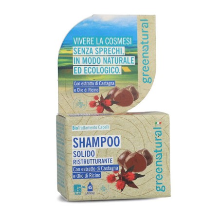 CHAMPÚ SOLIDO REESTRUCTURANTE CASTAÑO Y CASTOR 55 GR ECOLOGICO GREENATURAL