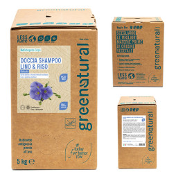 GEL DUCHA Y CHAMPU delicado Lino y Arroz BAG IN BOX 5 kg ECOLOGICO GREENATURAL