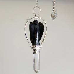 Angel pendulum with black agate ring Magic