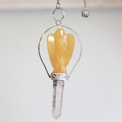 Magic Yellow Quartz Ring Angel Pendulum