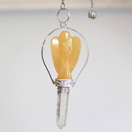 Bague Quartz Jaune Magique Pendule Ange