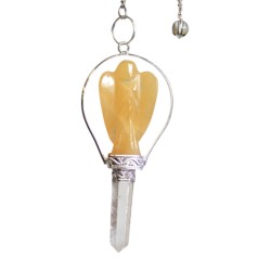 Magic Yellow Quartz Ring Angel Pendulum