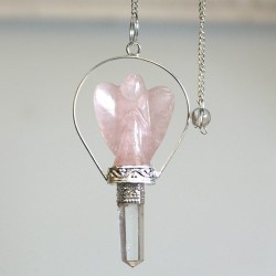 Magic Rose Quartz Angel Pendulum