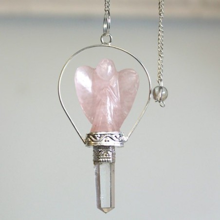 Péndulo ángel cuarzo rosa Mágico