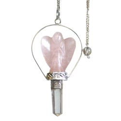 Magic Rose Quartz Angel Pendulum