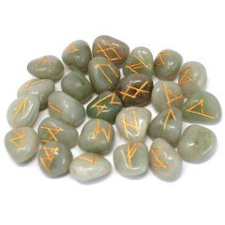 Jeu de Runes de l'Aventurine Verte de l'Inde