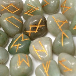 Jeu de Runes de l'Aventurine Verte de l'Inde