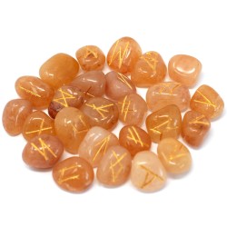 Yellow Aventurine Indian Rune Set