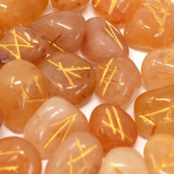 Jeu de Runes de l'Inde en Aventurine Jaune