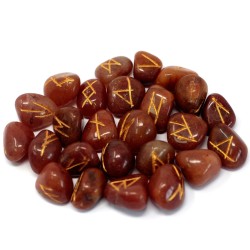 Red Aventurine Indian Rune Set