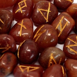 Red Aventurine Indian Rune Set