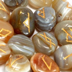 Indischer Rune Spiel Agate in Bändern