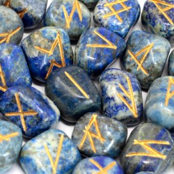 Jeu de Runes en Lapis-lazuli indien