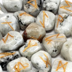 Indian Rainbow Moonstone Rune Set