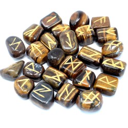 Indian Tiger Eye Rune Set