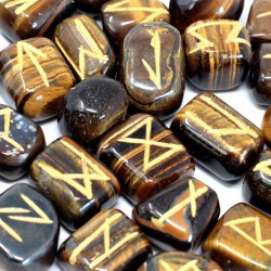 Indian Tiger Eye Rune Set