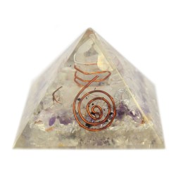 Med. Pyramid Orgonite 55mm Gemchips and Copper