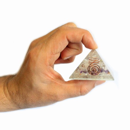 Med. Pyramide Orgonite 55mm Gemchips et Cuivre