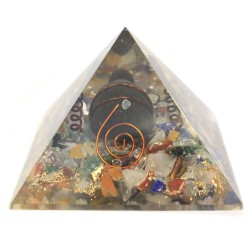 Org Orgonit Pyramid 60mm Edelsteinchips, Kupfer, Schildkröte