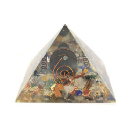 Org Orgonite Pirámide 60mm Gemchips, Cobre, Tortuga