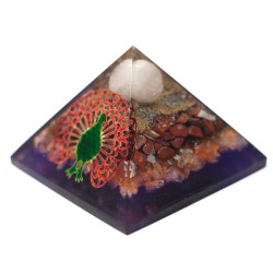 Lrg Organite Pyramid 70cm - Peacock (base terrestre)