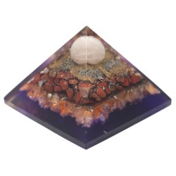 Lrg Organite Pyramid 70cm - Peacock (base terrestre)