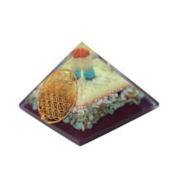 Lrg Organite Pirámide 70cm - Símbolo de la flor de la vida