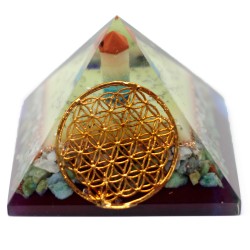 Lrg Organiet Piramide 70cm - Symbool van de bloem des levens