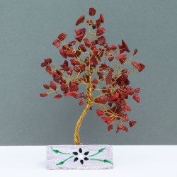 Diaspro rosso - Albero di gemme indiane con 160 pietre