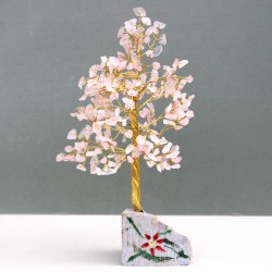 Quarzo rosa - Albero di gemme indiane con 320 pietre