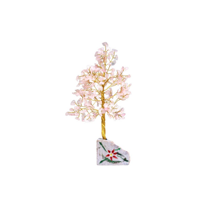 Quarzo rosa - Albero di gemme indiane con 320 pietre-ALBERI DI GEMME INDIANI-HOSTENATURA