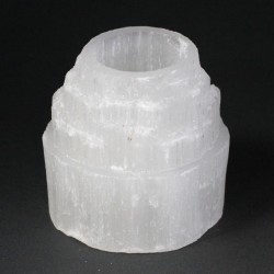 Candeliere in Selenite di Alta Montagna - 8 cm