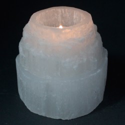 Candeliere in Selenite di Alta Montagna - 8 cm