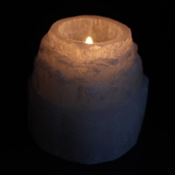 Selenite high mountain candlestick - 8 cm