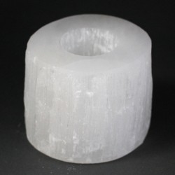 Candeliere cilindro in selenite - 8 cm