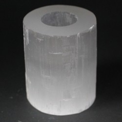 Candeliere cilindro in selenite - 10 cm