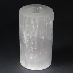 Candeliere cilindro in selenite - 15 cm