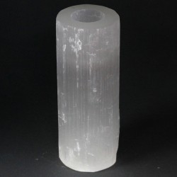 Candeliere cilindro in selenite - 20 cm