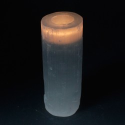 Candeliere cilindro in selenite - 20 cm