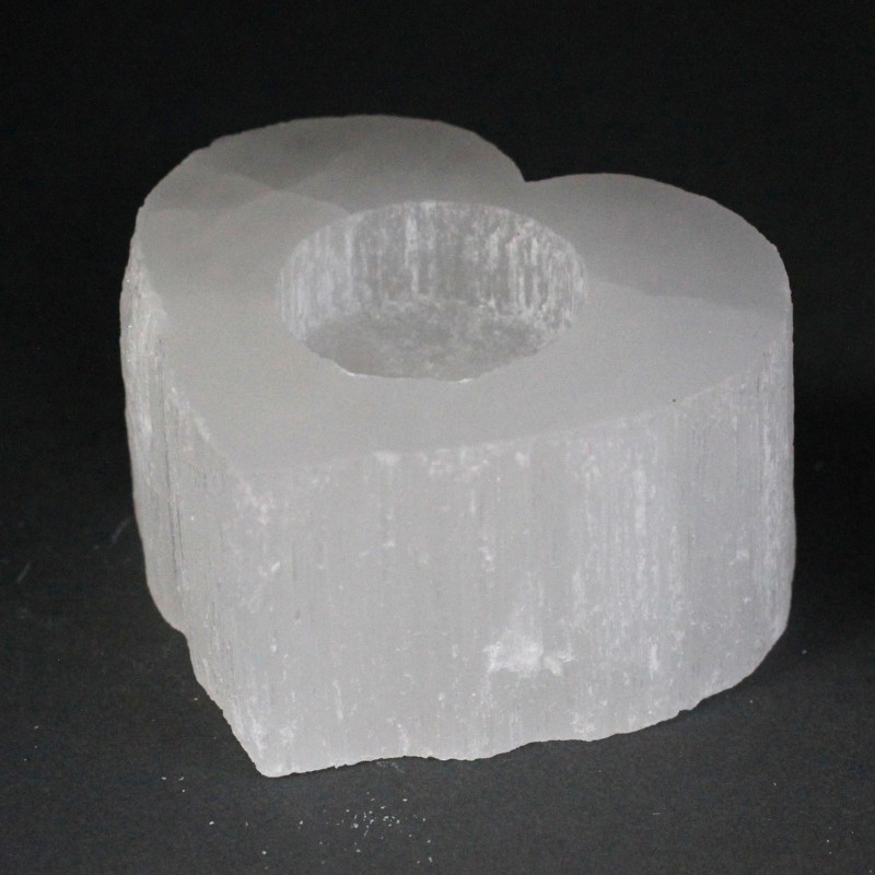 Candeliere a cuore in selenite-CANDELIERI IN SELENITE-HOSTENATURA