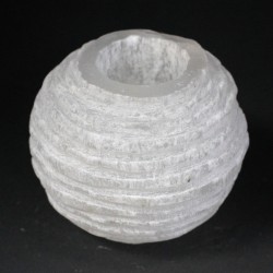 Candeliere Palla di neve in selenite - 8 cm