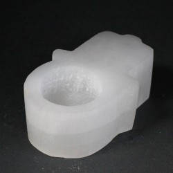 Selenite Hamsa Candlestick